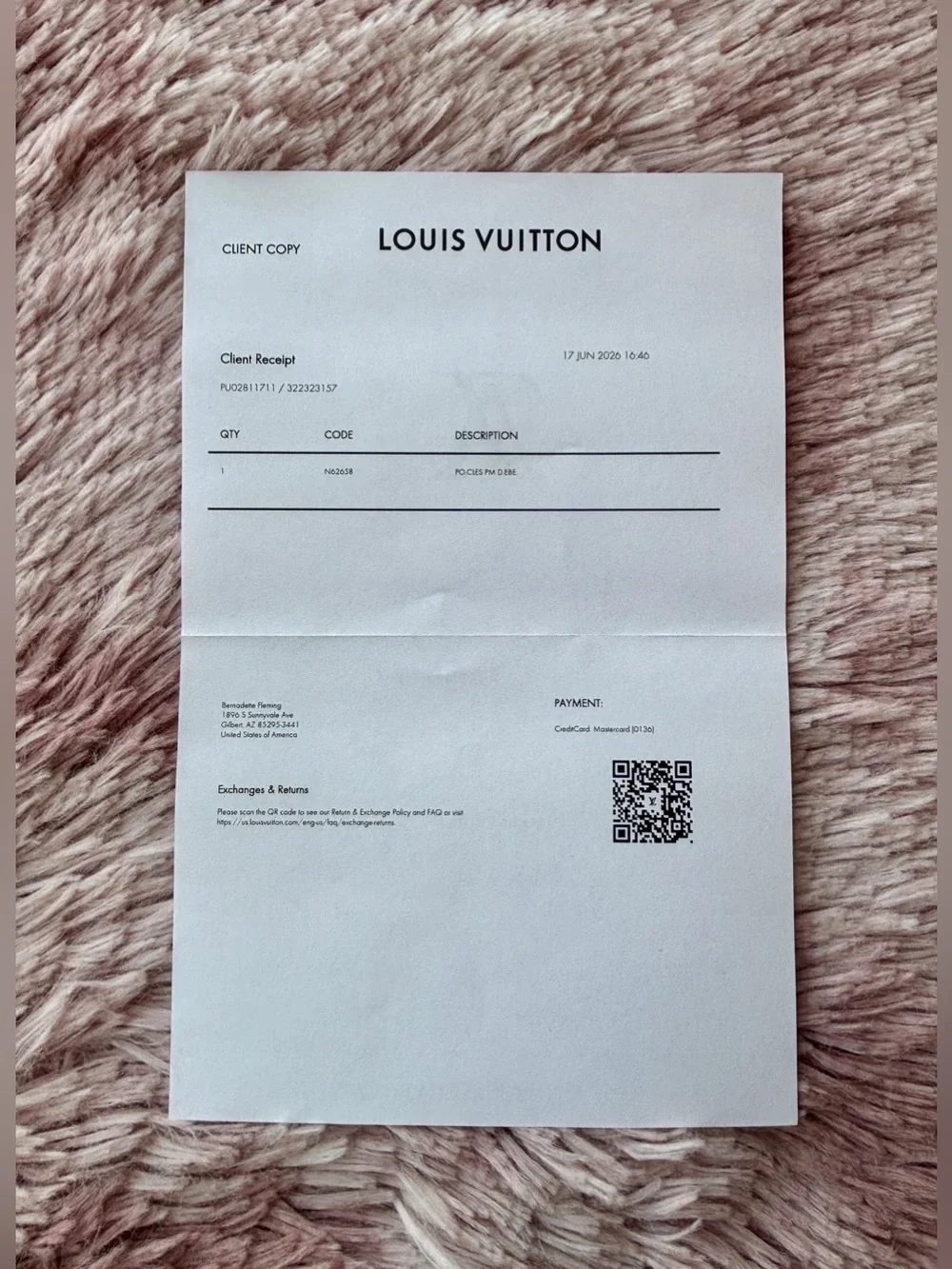 NWT Louis Vuitton Damier Ebene Key Pouch